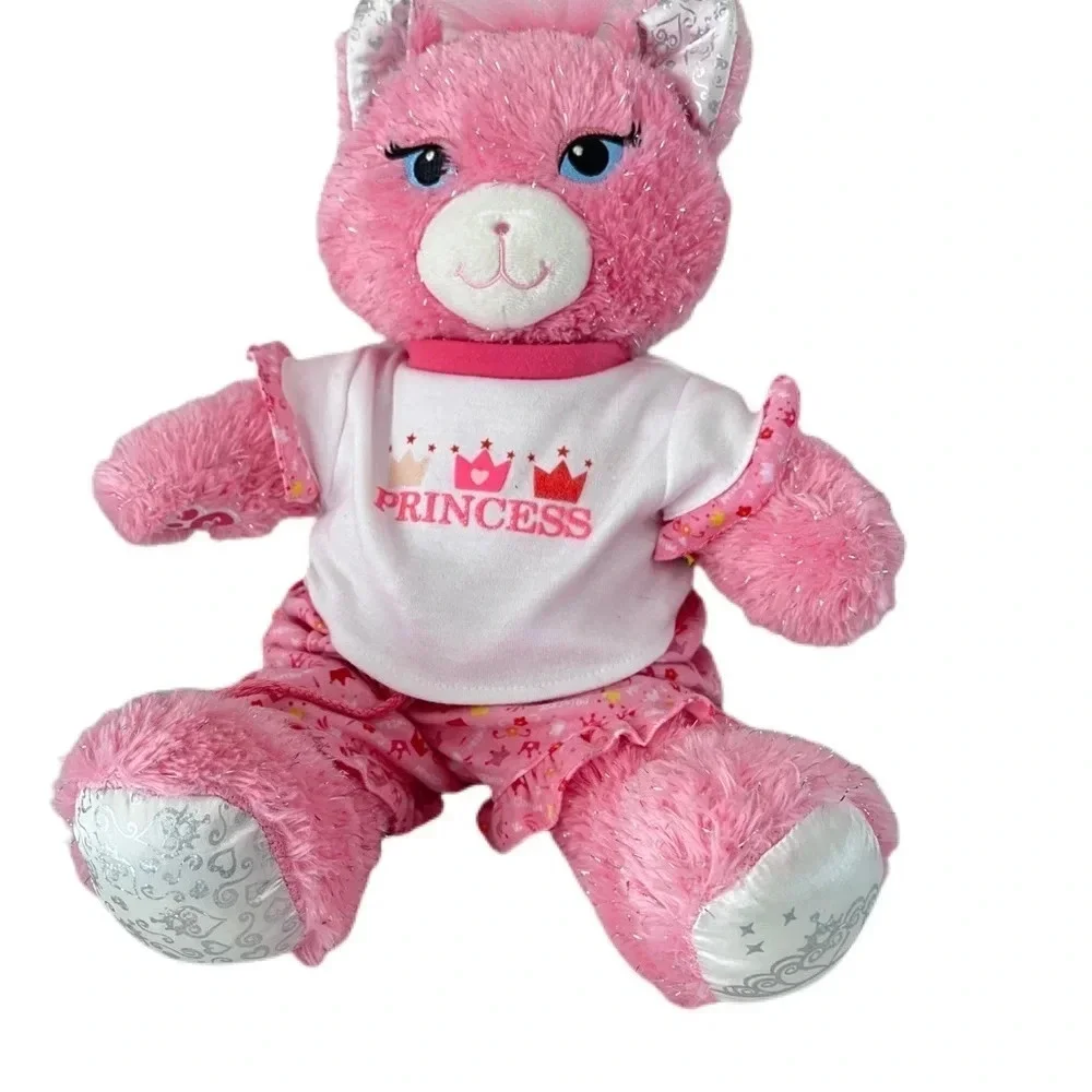 Build A Bear Princess Kitty Cat BABW Purrincess Pink Sparkle Plush Sparkles